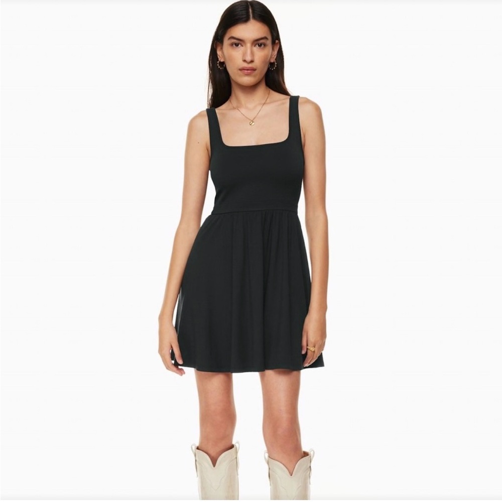 Wilfred black mini dress aritzia